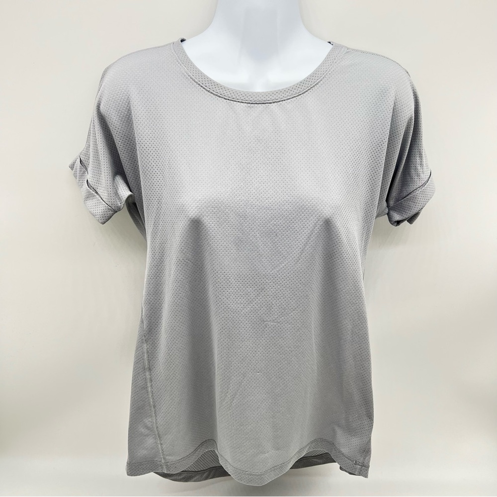 Victoria's Secret Victoria Sport Light Gray Short Open Back Sleeve Tee-Size XS